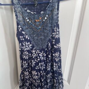 Free People Blue Floral Tank Top